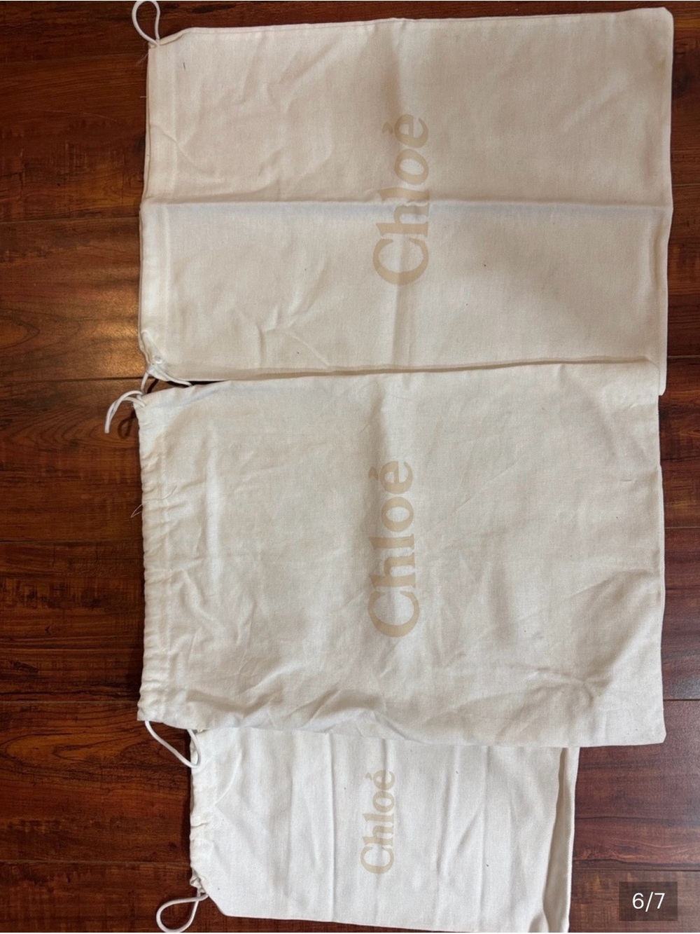 Chloe Beige/Cream Logo Dust Bags (Set of 3)